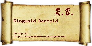 Ringwald Bertold névjegykártya